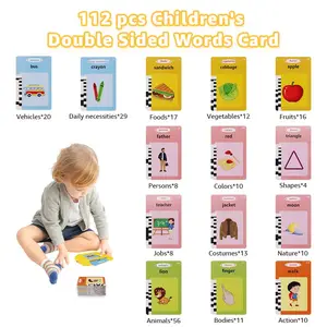 Интерактивные музыкальные говорящие флеш-карты, настраиваемый набор 112 карт для раннего обучения, обучающая игрушка