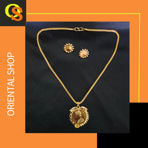 Precios bajos 22K chapado en oro collar pendientes conjunto con estilo de moneda Vintage colgante conjunto de joyería para la venta por los exportadores - Product Image 5