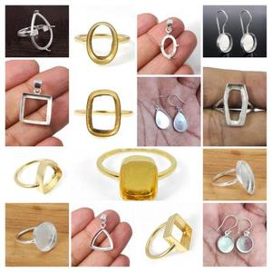 Lunette de montage Bague Coupe Fabricant Indien Argent Sterling 925 Ronde 4mm à 25mm Pierre DIY Collet Métal Pour la Fabrication de Bijoux - Product Image 2