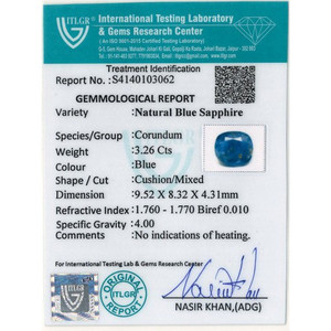 Saphir bleu - 3,26 carats, pierre précieuse naturelle facettée, taille ovale calibrée, hauteur 8 mm, matériau opale bleu royal et aigue-marine - Product Image 4