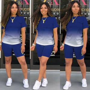 Nuevo chándales de talla grande 5XL para mujer, 2 piezas, logotipo personalizado, degradado, moda, informal, Sexy, conjunto de dos piezas de gran tamaño, conjunto de mujer - Product Image 6