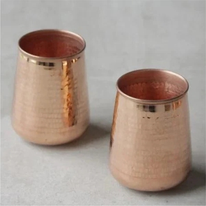 Vaso de Cobre Puro Martillado Artesanal para Beber, Vaso de Agua de Cobre de Alta Calidad, Vaso de Cobre Tradicional al por Mayor - Product Image 5