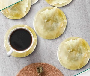 Posavasos de mármol macizo al mejor precio con fondo de fieltro, protección sin arañazos, alfombrillas y almohadillas para muebles para sala de estar y cocina - Product Image 4