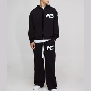 Conjunto deportivo de chándal completo para hombre, traje de entrenamiento de poliéster personalizado con capucha y pantalones de Jogger adecuados para ropa de calle - Product Image 6