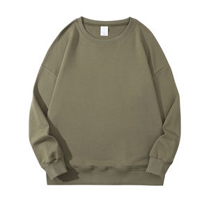 Personnalisé 100% français éponge coton sweat ras du cou surdimensionné goutte épaule pull pull blanc hommes à capuche et sweat-shirts - Product Image 6