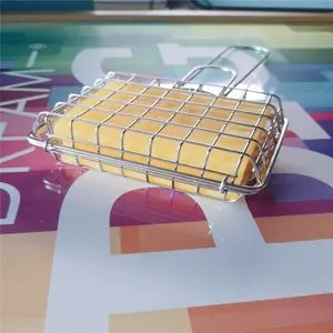 Porte-savon en métal poli Cage de secoueur de savon en acier inoxydable pour laver la vaisselle - Product Image 4