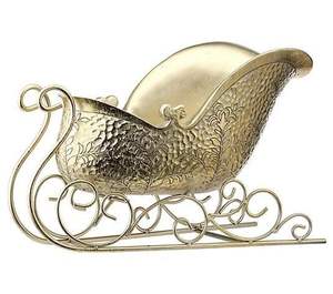 Escultura de mesa navideña de metal decorativa con acabado texturizado diseñado para interiores elegantes de vacaciones. - Product Image 5