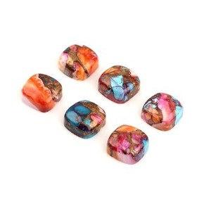 Nueva Llegada: Cabujón de Cuarzo Natural de 12mm, Mixto (Ostra, Ostra Espinosa, Cobre, Turquesa), de Base Plana, Forma de Cojín, Liso, para Joyería, Suelto - Product Image 1