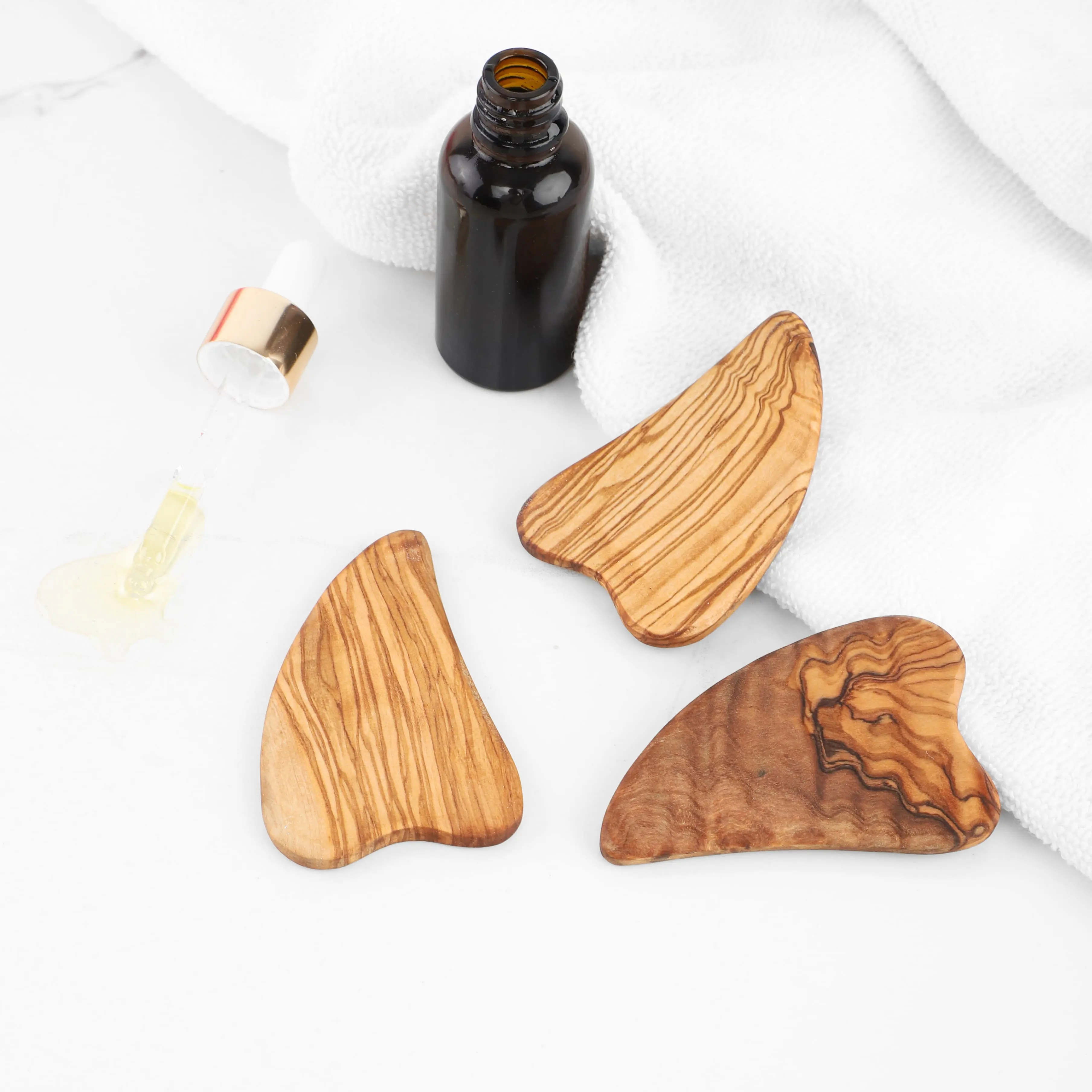 Wholesale Wooden gua sha made of Tunisian Olive Wood, Gua Sha facial tool