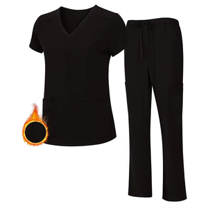 Conjuntos de uniformes de hospital de tela tejida de verano de alta calidad Unisex, uniformes médicos para enfermeras y médicos, uniformes de trabajo de salón de belleza - Product Image 1