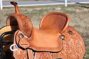 Recién llegado 2025 Trending Top Fabricante calidad Argentina cuero sillín floral tallado a mano A precios al por mayor de La India - Product Image 5