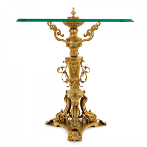 Juego de Mesa Consola Clásico de Lujo en Latón y Vidrio - Product Image 5