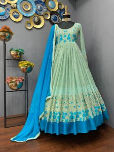 Robe en coton pour femmes, Design, Kurtis, vente en gros, Anarkali, dernière mode, prix bas avec dupata Jackate, indien, Reyon - Product Image 2