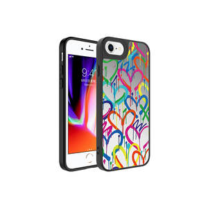 Coque arrière en silicone brillant de luxe JoieCreatif Series avec design cœur miroir pour iPhone 8 Plus, protège l'appareil photo - Product Image 1