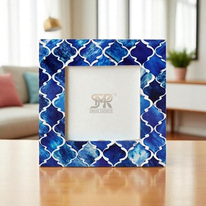 Cadre photo moderne en résine d'os à motif marocain, fait à la main, pour montage mural ou sur table, plusieurs tailles disponibles - Product Image 4