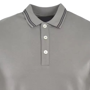 เสื้อโปโลสำหรับผู้ชายเสื้อสีพื้นดีไซน์ใหม่ผ้าปิเก้ใส่สบาย - Product Image 2