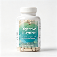 Étiquettes de bouteilles d'enzymes digestives Haoxuan, encre blanche, autocollants transparents en PET pour solutions d'emballage de compléments alimentaires