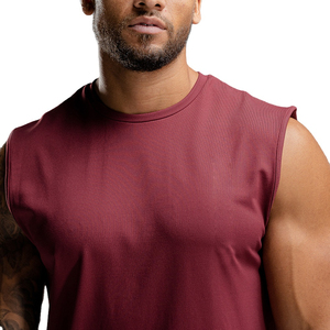 Débardeur à col rond uni très vendu pour hommes Chemise sans manches légère imprimée avec logo personnalisé pour débardeurs de sport - Product Image 4