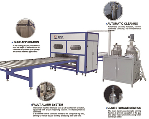 Aplicador de flujo de pegamento de poliuretano de madera laminada cruzada CLT con aislamiento sándwich de cemento Eps ligero de búsqueda de bordes automático - Product Image 3