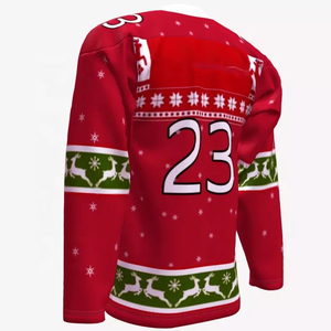 Maillot de hockey sur glace personnalisé par sublimation, service OEM, coupe-vent, séchage rapide, col lacé, motif flamme - Product Image 2