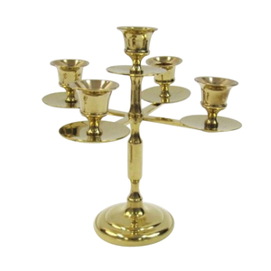 Candelabro Decorativo para Mesa de Jardín, Candelabro de Diseño Hecho a Mano con 5 Brazos, Bañado en Oro, para Bodas y Fiestas - Product Image 1