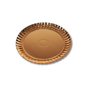 Plateau en carton doré rond jetable écologique fabriqué en Italie, différentes tailles, prêt à expédier - Product Image 1