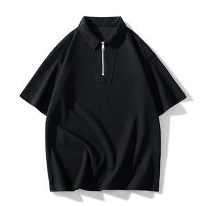 Polos en polyester respirant avec logo personnalisé polos à fermeture éclair et quart vêtements pour hommes polos personnalisés grande taille 2025 - Product Image 3