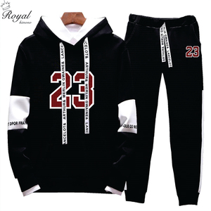 23 letras 2023 nuevo chándal para hombre traje de dos piezas primavera y otoño gradiente Sudadera con capucha Conjuntos Casuales - Product Image 1