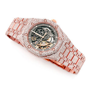 Reloj de Lujo de Diseño Moderno con Incrustaciones de Moissanita, Acero Inoxidable, Esfera de Cristal, Movimiento de Cuarzo de 20 mm, Edición Limitada - Product Image 1