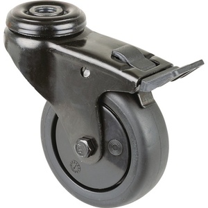 Rueda para Muebles de 75 mm con Capacidad de Carga de 60 kg, con Bloqueo Total y Acabado de Goma Negra - Product Image 1