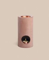 Brûleur à huile minimaliste en marbre blanc avec accent en cuivre, diffuseur de parfum d'intérieur de luxe pour l'aromathérapie et la décoration
