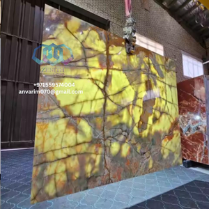 แผ่นหินอ่อนโอนิกซ์ขัดเงาหลากสีแผ่นผนังตกแต่งสำหรับการตกแต่งภายในสำหรับ USA UAE ซาอุดิอาระเบีย - Product Image 2