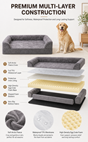 Premium Hundesofa Wasserdichtes Haustierbett Waschbares Hundebett mit Schaumstoffunterstützung TPU-Boden für Mittelgroße und Große Hunde