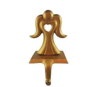 Gancho de estatuilla de Ángel dorado Hermoso accesorio de metal Ideal para colgar llaves Toallas Adornos y decoración navideña - Product Image 1