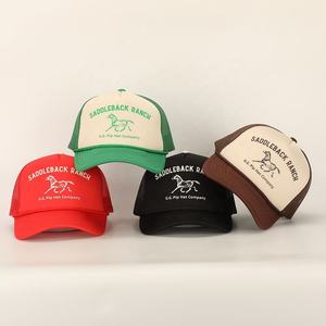Sombrero deportivo de 5 paneles de alta calidad personalizado al por mayor gorra de lona para camión esponja negra logotipo impreso Y2K OEM rendimiento de malla de cuerda - Product Image 2