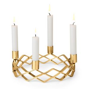 Mrable ฐานสีขาวตกแต่งบ้านที่มีคุณภาพสูงดีไซน์ใหม่แขน3ข้อทองเหลืองใช้ในวันคริสต์มาส - Product Image 4