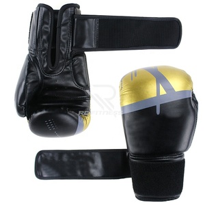 Gants de boxe en cuir noir personnalisés 2025 – Qualité supérieure, gants MMA antidérapants avec fermeture auto-agrippante – Vêtements de fitness RC – Vente en gros - Product Image 6