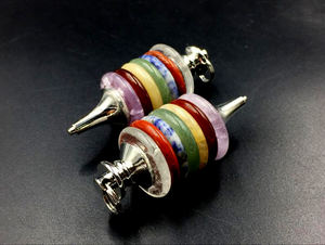 Reiki Healing 7 Chakra Donut Péndulo con piedras preciosas Chakra Beads Péndulo pulido para el amor Manifestación Espacio espiritual Decoración - Product Image 2