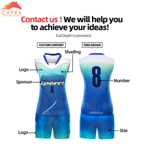 ชุดวอลเลย์บอลแบบกำหนดเองสำหรับการพิมพ์แบบรีดร้อน ระบายอากาศได้ดี ผลิตจากโพลีเอสเตอร์ 100% ชุดกีฬาสำหรับผู้ใหญ่แบบ unisex - Product Image 4