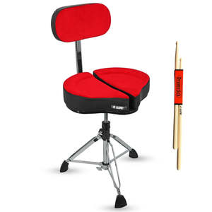 5 Core Drum Throne 5 Padded Split Spine Support 4 Legged 441Lb Capacity <b>Stool</b> w Backrest - Product Image 1