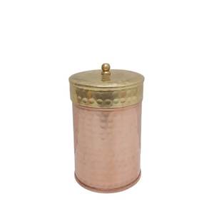 Modern Design Brass Gold Color Iron Metal Round Shape <b>Storage</b> <b>Box</b> <b>With</b> White <b>Lid</b> Use for Kitchenware Tabletop <b>Decorative</b> <b>Box</b> - Product Image 3