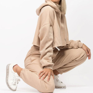 Design Your Own <b>Women</b> Crop <b>Top</b> Tracksuit <b>Long</b> <b>Sleeve</b> Casual Wear <b>Women</b> <b>Sports</b> Tracksuits For Sale - Product Image 3