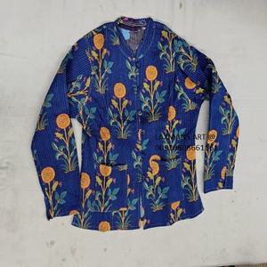 Veste de travail bohème Kantha pour femmes imprimée veste d'hiver 100% coton d'Inde vestes en coton Kantha - Product Image 1