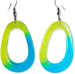 Pendientes de Resina Acrílica al por Mayor, Pendientes de Plástico Transparente de Moda, Multicolores, con Forma de Gota de Agua - Product Image 1