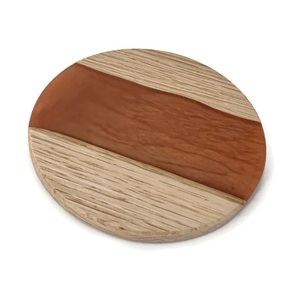 Sous-verres en résine et en bois de haute qualité avec support de forme ronde, taille personnalisée, tapis et coussins, ensemble de supports de sous-verres mignons - Product Image 2