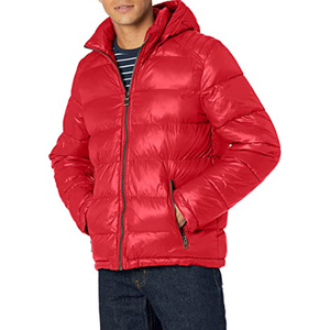Chaquetas de Invierno Acolchadas para Hombre al por Mayor, con Capucha y Cierre de Cremallera, Color Rojo, Cortavientos, Cálidas, Chaqueta de Invierno para Hombre - Product Image 3