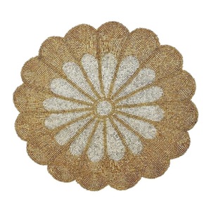 Sous-plats ronds en perles de haute qualité, faits à la main, écologiques, vintage, couleur unie, durables, pour mariage, maison, banquet - Product Image 3
