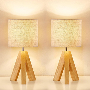 Phong Cách Bằng Gỗ Bảng Đèn Với Vải Bóng Râm Tương Thích Với E26 E27 Bóng Đèn Cho Phòng Ngủ Nghiên Cứu Và Phòng Khách Chiếu Sáng - Product Image 5