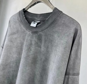 Jersey de lavado ácido Vintage para hombre, sudaderas transpirables de alta calidad, sudaderas de manga larga desgastadas de peso pesado para hombre, sudaderas de cuello redondo - Product Image 4