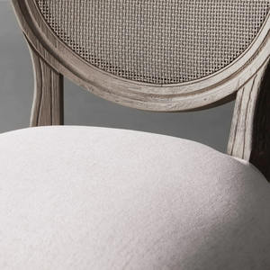 Silla de comedor de madera maciza clásica moderna, silla de restaurante de Color Vintage de alta calidad, respaldo de ratán Natural para apartamento de Hotel en casa - Product Image 2